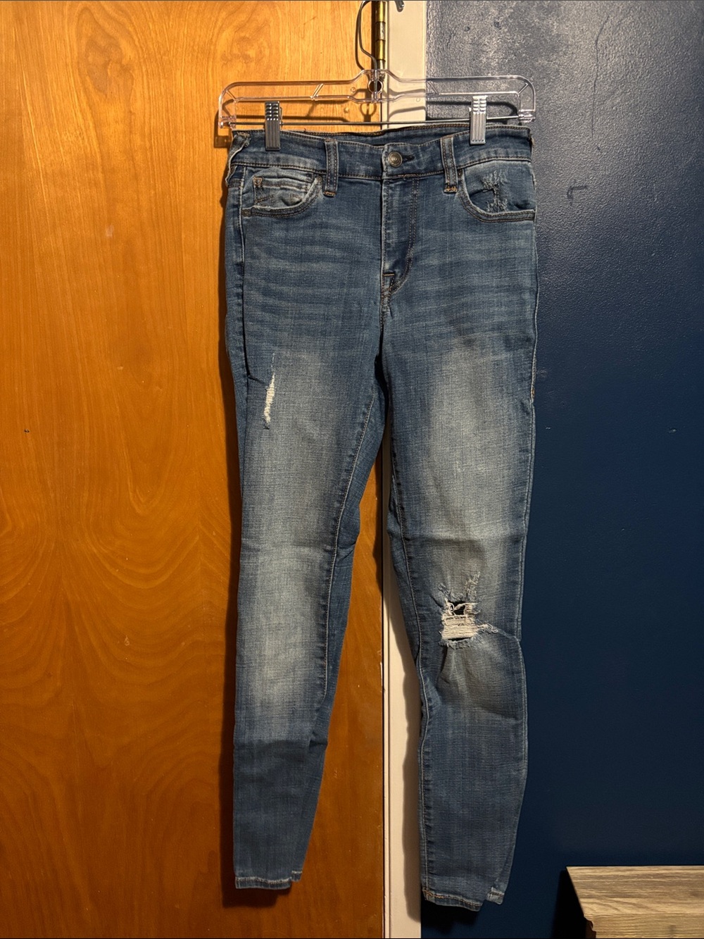 True Religion Women's Skinny Distressed Blue Jeans